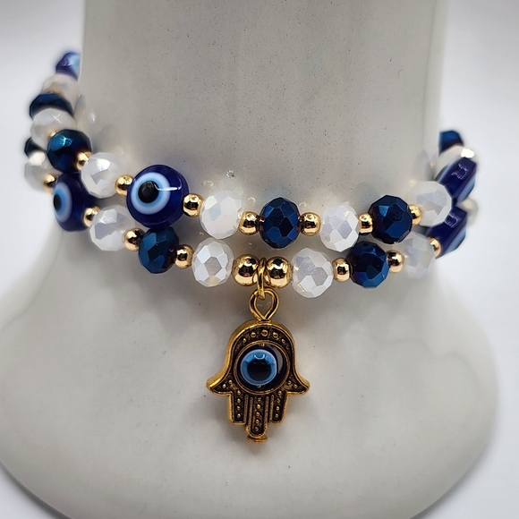 🆕️2pc Hamsa & Evil Eye Bracelete Set - Picture 3 of 13